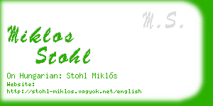 miklos stohl business card